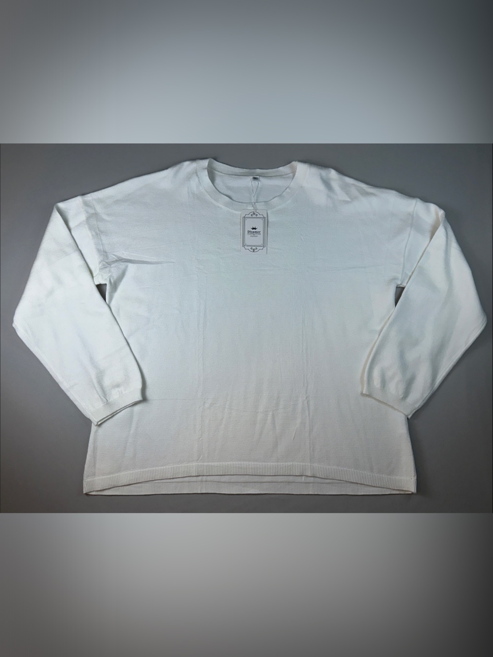 NWT Disamer Classic Style White Crewneck Sweater XL